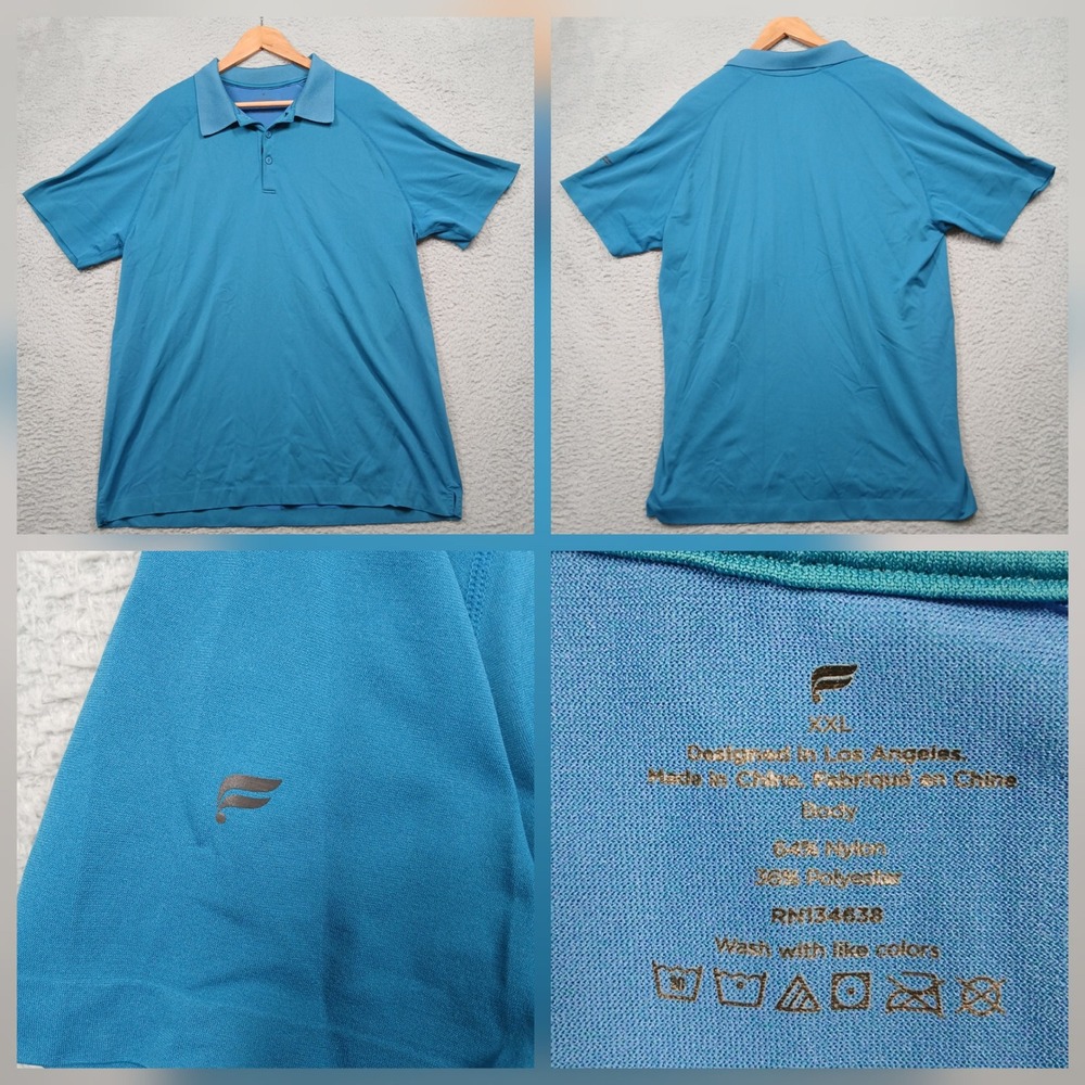 Fairway & Greene Performance Polo Shirt Mens XXL Blue Nylon Blend Golf